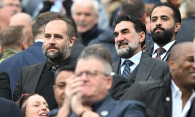 Yasir al-Rumayyan (right), Newcastle’s chairman, and Paul Mitchell at St James' Park
